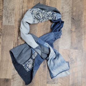 Denim & Supply Ralph Lauren Blue Patchwork Scarf EUC